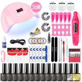 Poly Nail Gel Kit With 54W UV Lamp